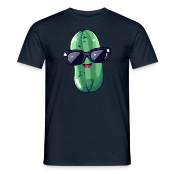 Cornichon kawaii frais avec lunettes de soleil – Drôle - T-shirt homme - marine - Devant - AI Model Male 178 light (178cm)