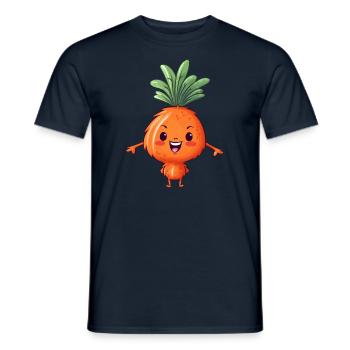 Kawaii Karotte trifft Alien: Weltraum-Gemüse - Männer T-Shirt - Navy - Vorne - AI Model Male 178 light (178cm)