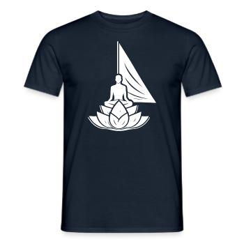 Meditation Segelboot Lotus Innerer Frieden - Männer T-Shirt - Navy - Vorne - AI Model Male 178 light (178cm)