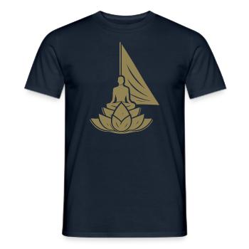 Meditation Segelboot Lotus Innerer Frieden - Männer T-Shirt - Navy - Vorne - AI Model Male 178 light (178cm)