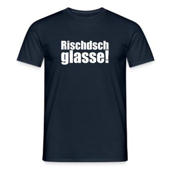 Sächsisch - Dialekt - Spruch - Männer T-Shirt - Navy - Vorne - AI Model Male 178 light (178cm)