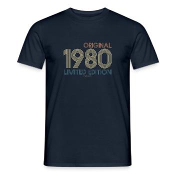 Vintage Limited Edition 1980 Geburtstag - Männer T-Shirt - Navy - Vorne - AI Model Male 178 light (178cm)