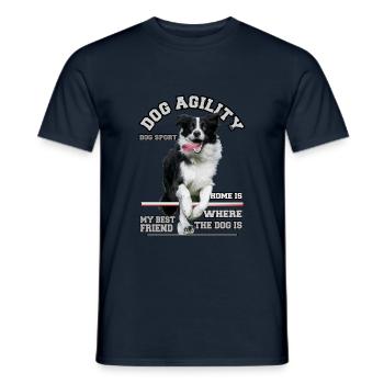 dog agility - Dog sport - Men's T-Shirt - navy - Front - AI Model Male 178 light (178cm)