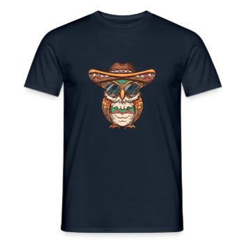 Eule Lustig Sombrero - Männer T-Shirt - Navy - Vorne - AI Model Male 178 light (178cm)