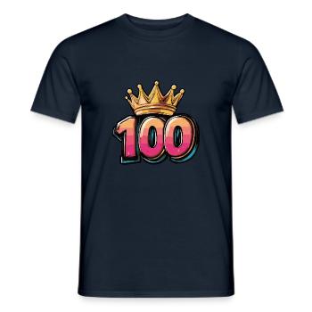 100 Number Crown - Men's T-Shirt - navy - Front - AI Model Male 178 light (178cm)