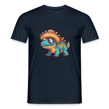 Dinosaure stégosaure Sombrero - T-shirt homme - marine - Devant - AI Model Male 178 light (178cm)