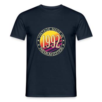 Anniversaire né en 1992 Vintage Premium Edition - T-shirt homme - marine - Devant - AI Model Male 178 light (178cm)