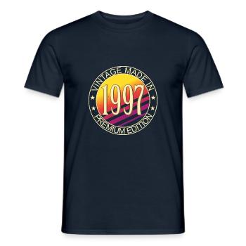 Anniversaire né en 1997 Vintage Premium Edition - T-shirt homme - marine - Devant - AI Model Male 178 light (178cm)