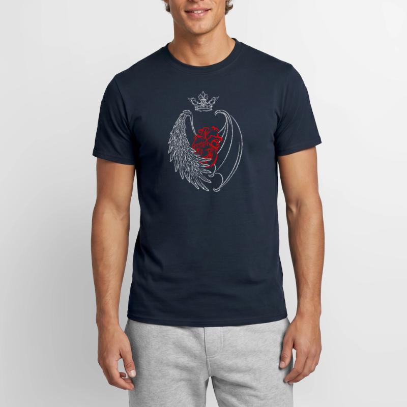 Herzflügel Engel oder Teufel Männer T-Shirt