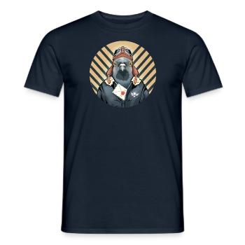 Pigeon La Poste - Men's T-Shirt - navy - Front - AI Model Male 178 light (178cm)