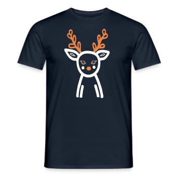 Mein Lieber , Natur, Kunst , Reh, Hirsch - Männer T-Shirt - Navy - Vorne - AI Model Male 178 light (178cm)