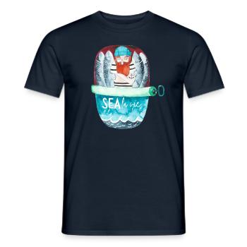 Seemann in der Sardinenbüchse / Sea la vie - Männer T-Shirt - Navy - Vorne - AI Model Male 178 light (178cm)