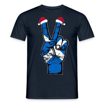 Drapeau de l’Ecosse Noël Symbole de la paix utilisé - T-shirt homme - marine - Devant - AI Model Male 178 light (178cm)