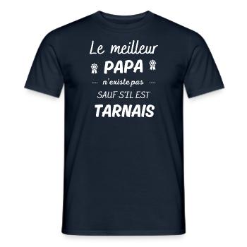 le meilleur papa n'existe pas sauf si tarnais - T-shirt homme - marine - Devant - AI Model Male 178 light (178cm)