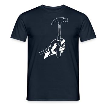 Zimmerer Hammer Silhouette Minimalist - Men's T-Shirt - navy - Front - AI Model Male 178 light (178cm)