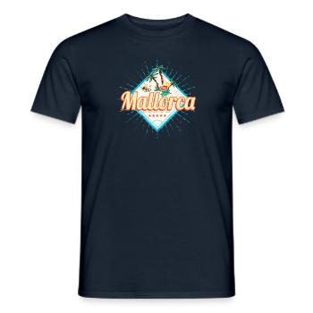 Mallorca Insel Balearen Retro Papagei Vintage - Männer T-Shirt - Navy - Vorne - AI Model Male 178 light (178cm)