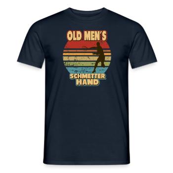 Tennis old men´s Schmetterhand retro vintage opa - Männer T-Shirt - Navy - Vorne - AI Model Male 178 light (178cm)
