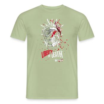 La liberté ou la mort - Design Streetwear - T-shirt homme - vert sauge - Devant - AI Model Male 178 light (178cm)