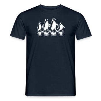 groupe de pingouins à pied - T-shirt homme - marine - Devant - AI Model Male 178 light (178cm)