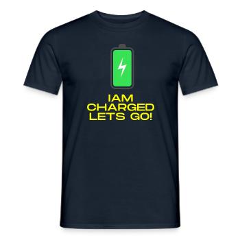 Fully Charged - Männer T-Shirt - Navy - Vorne - AI Model Male 178 light (178cm)