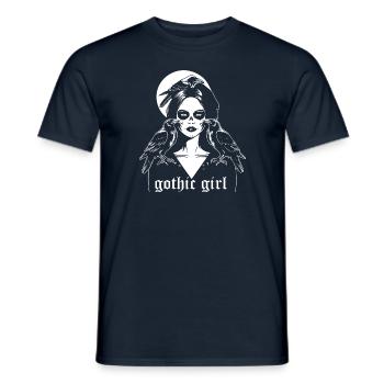 Wunderschönes Gothic-Mädchen-Design - Männer T-Shirt - Navy - Vorne - AI Model Male 178 light (178cm)