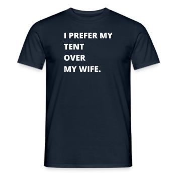 Ich ziehe mein Zelt meiner Frau vor - Männer T-Shirt - Navy - Vorne - AI Model Male 178 light (178cm)