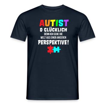 Autist Autismus Spruch süß Asperger Geschenkidee - Männer T-Shirt - Navy - Vorne - AI Model Male 178 light (178cm)