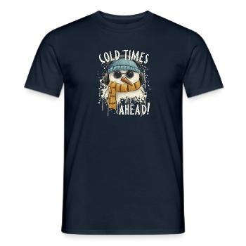 Es wird kalt, Leute! Ironisch cooler Schneemann - Männer T-Shirt - Navy - Vorne - AI Model Male 178 light (178cm)
