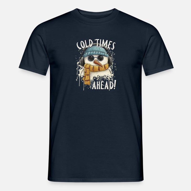 Es wird kalt, Leute! Ironisch cooler Schneemann - Männer T-Shirt - Navy