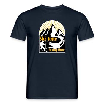 Le temps de ski est mon temps skieur - T-shirt homme - marine - Devant - AI Model Male 178 light (178cm)