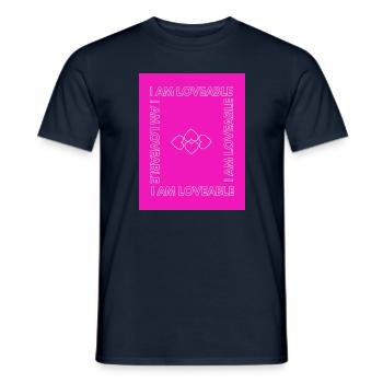 I AM LOVEABLE PINK (Positive Design) - Men's T-Shirt - navy - Front - AI Model Male 178 light (178cm)
