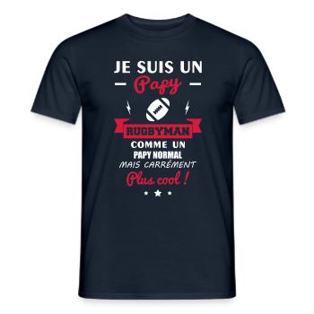 Papy rugbyman, cadeau grand-père, rugby, rugbyman - T-shirt homme - marine - Devant - AI Model Male 178 light (178cm)