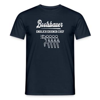 Bootsbauer Endlich Eigener Chef Bootsbau Schiffbau - Männer T-Shirt - Navy - Vorne - AI Model Male 178 light (178cm)
