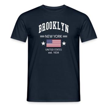 Brooklyn - Männer T-Shirt - Navy - Vorne - AI Model Male 178 light (178cm)