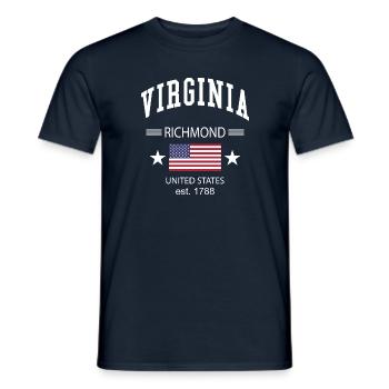 Virginie - T-shirt homme - marine - Devant - AI Model Male 178 light (178cm)
