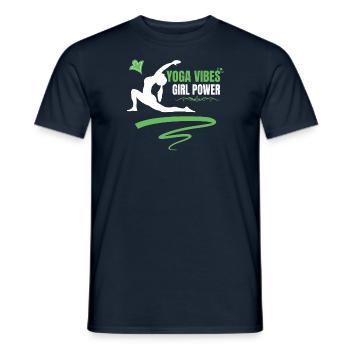 Yoga Vibes - Girl Power - cute women yoga design - Men's T-Shirt - navy - Front - AI Model Male 178 light (178cm)