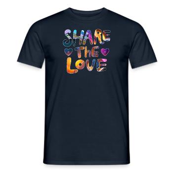 Partagez l’amour - rendez le monde meilleur - T-shirt homme - marine - Devant - AI Model Male 178 light (178cm)