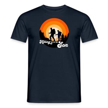 Randonner avec mon fils - wandern mit meinem Sohn - T-shirt homme - marine - Devant - AI Model Male 178 light (178cm)