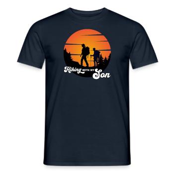 Randonner avec mon fils - wandern mit meinem Sohn - T-shirt homme - marine - Devant - AI Model Male 178 light (178cm)