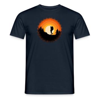 Hiking Clothing Outdoor Backpacking Camping - Men's T-Shirt - navy - Front - AI Model Male 178 light (178cm)