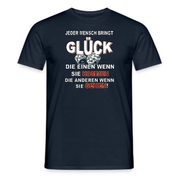 Jeder Mensch bringt Glück - Männer T-Shirt - Navy - Vorne - AI Model Male 178 light (178cm)