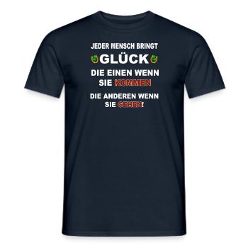 Jeder Mensch bringt Glück - Männer T-Shirt - Navy - Vorne - AI Model Male 178 light (178cm)