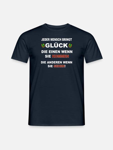 Jeder Mensch bringt Glück - Männer T-Shirt - Navy