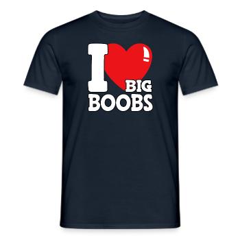J’adore les gros seins - T-shirt homme - marine - Devant - AI Model Male 178 light (178cm)