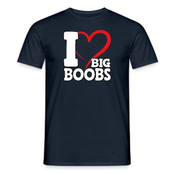 J’adore les gros seins - T-shirt homme - marine - Devant - AI Model Male 178 light (178cm)
