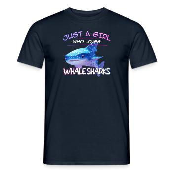 Just a Girl who loves Whale Sharks - Scuba diving - Männer T-Shirt - Navy - Vorne - AI Model Male 178 light (178cm)
