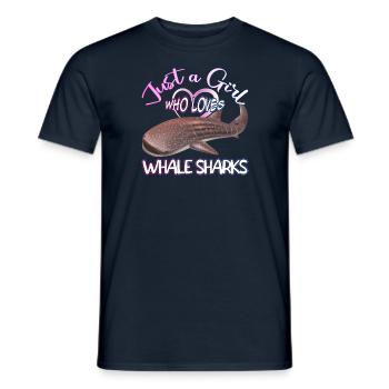 Just a Girl who loves Whale Sharks - Scuba diving - Männer T-Shirt - Navy - Vorne - AI Model Male 178 light (178cm)