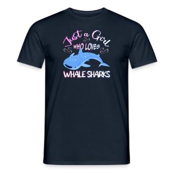 Just a Girl who loves Whale Sharks - Scuba diving - Männer T-Shirt - Navy - Vorne - AI Model Male 178 light (178cm)