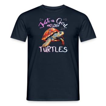 Juste une fille qui aime les tortues - T-shirt homme - marine - Devant - AI Model Male 178 light (178cm)