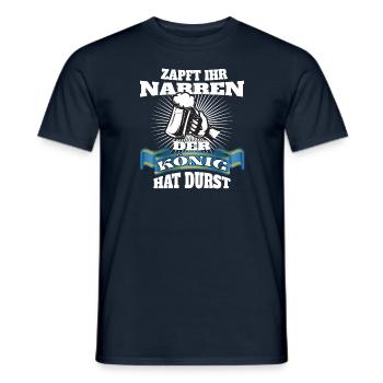 Zapft ihr Narren, der König hat Durst! - Männer T-Shirt - Navy - Vorne - AI Model Male 178 light (178cm)